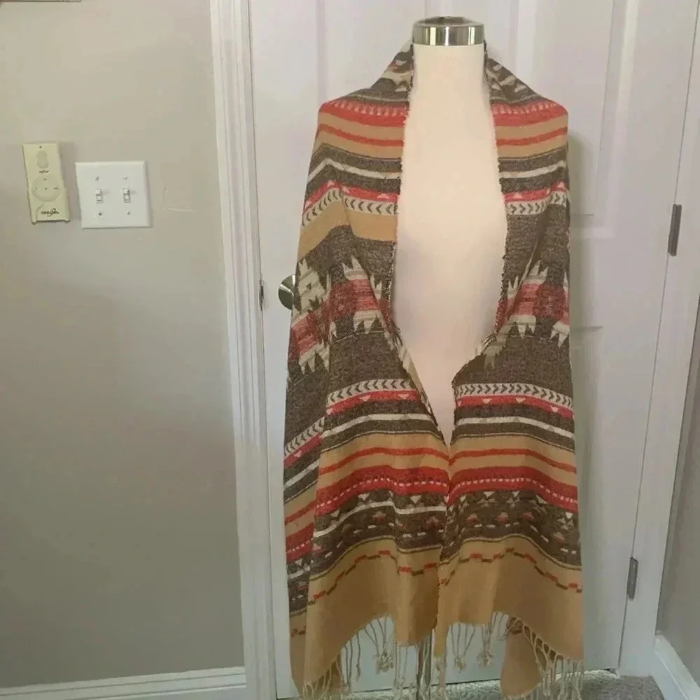 Southwestern print wool scarf
